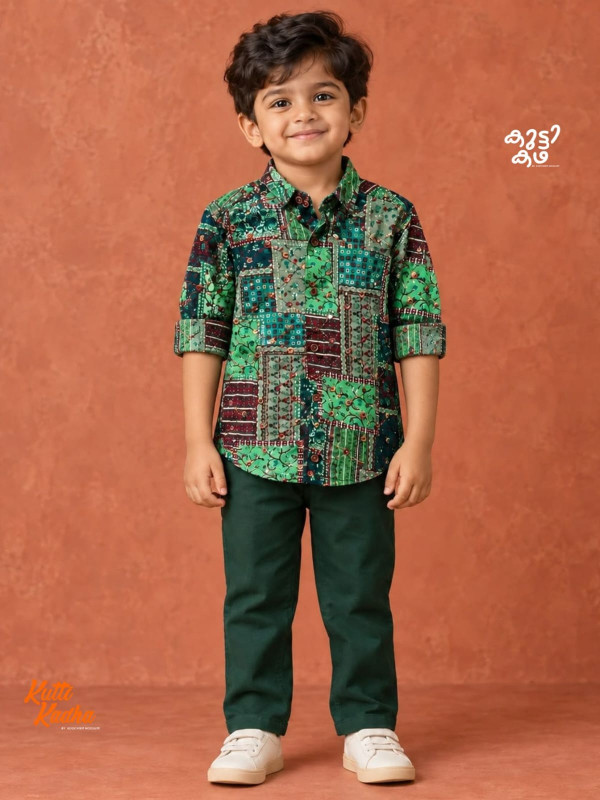 AJRAKH MIRROR DESIGNER SHIRT FOR KIDS