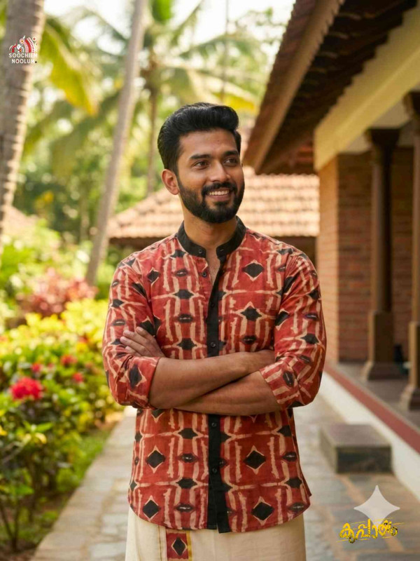 Designer Premium Shirt+ Double kasavu Dhoti Combo[COMBO000282]