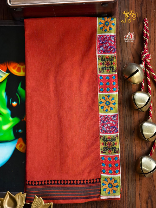 Kavy Orange Limited Edition Cotton Dhoti[DHOTI000419]