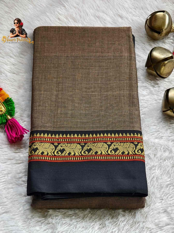 Narayanpet Pure Cotton Saree Grey[SAREE000032]