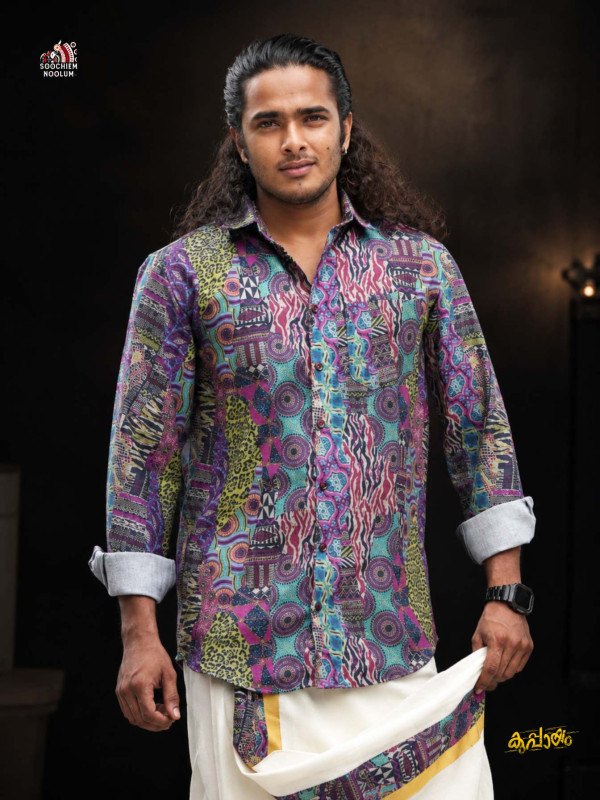 PREMIUM DESIGNER SHIRT + DOUBLE KASAVU DHOTI [CLEARANCE SALE]