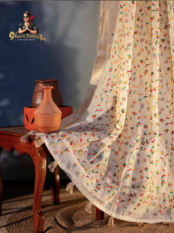 Fancy Cotton Saree  with Embroidery [SAREE0000160]