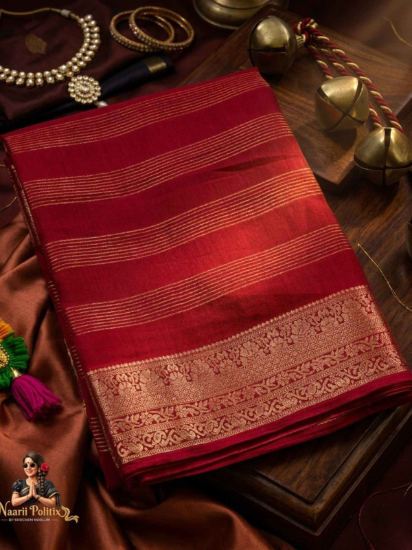 Semi Crape Silk With Kalamkari print - Rani Pink [SAREE000057]