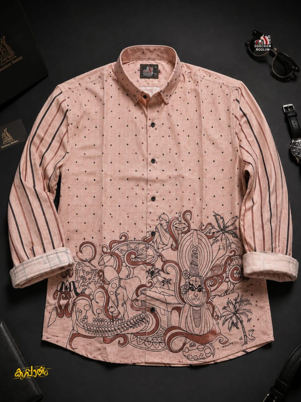 PRE BOOK ONLY SHIPPING AFTER 7 WORKING DAYS-ONAM SPECIAL DESIGNER PREMIUM SHIRT BEIGE FS