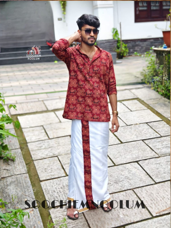 RED ELEPHANT DESIGNER SHORT KURTA