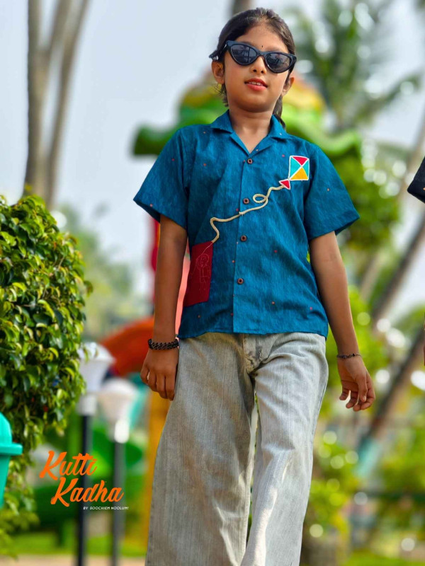 Pattam Parakkatte - Blue Unisex designer shirt For Kids [SHIRT00021]
