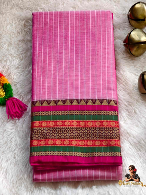 Narayanpet Pure Cotton Saree - Pink [SAREE000019]