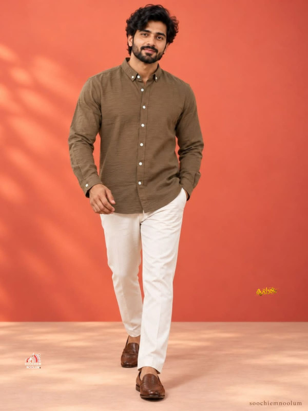 PREMIUM BROWN MEN' S  SHIRT