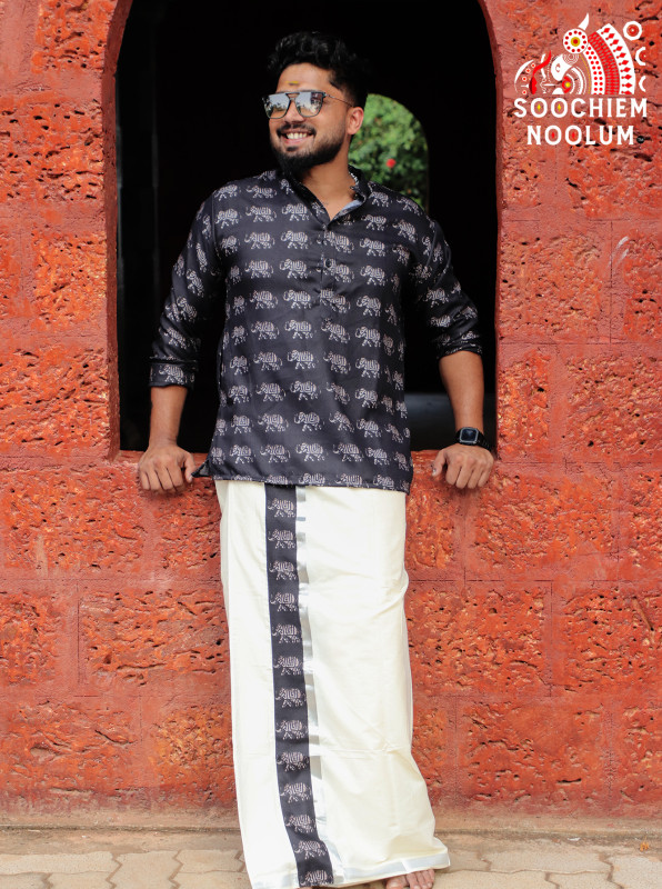 Designer Short Kurta-Elephant Print