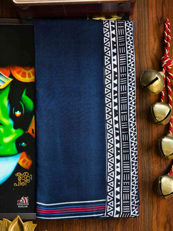 Navy Blue Limited Edition Cotton Dhoti[DHOTI000429]