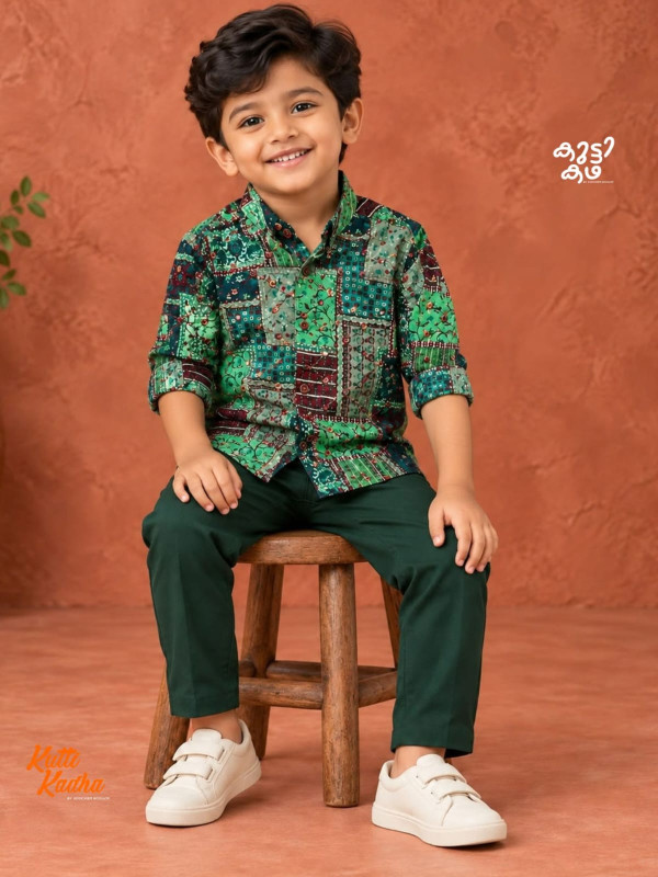 AJRAKH MIRROR DESIGNER SHIRT FOR KIDS