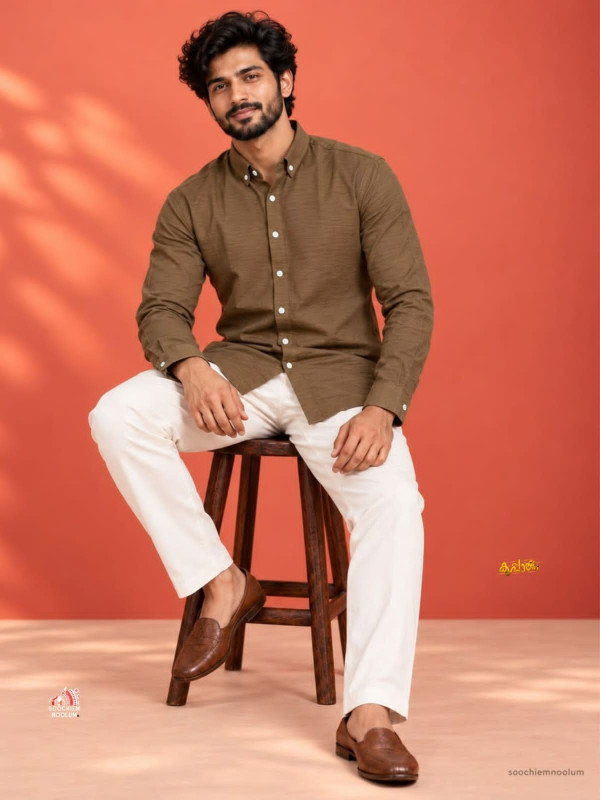 PREMIUM BROWN MEN' S  SHIRT