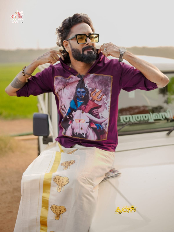 Purple Shiva Premium Canvas Patch Shirt[SHIRT000184]
