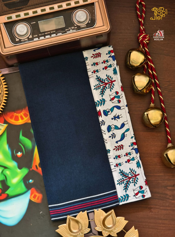 Navy Blue Limited Edition Premium Handloom Dhoti