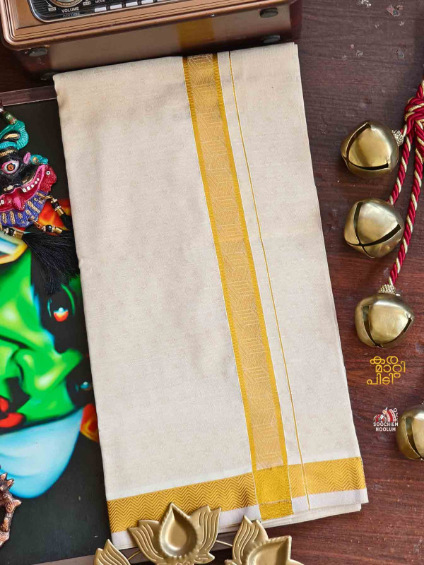 Jacquard Gold Kasavu Tissue Premium Single Dhoti