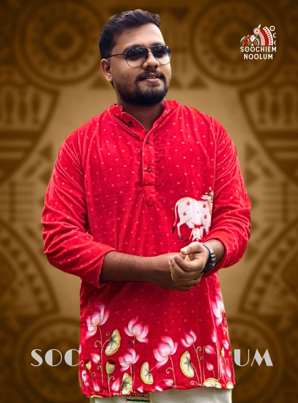 Red Designer Premium Kurta