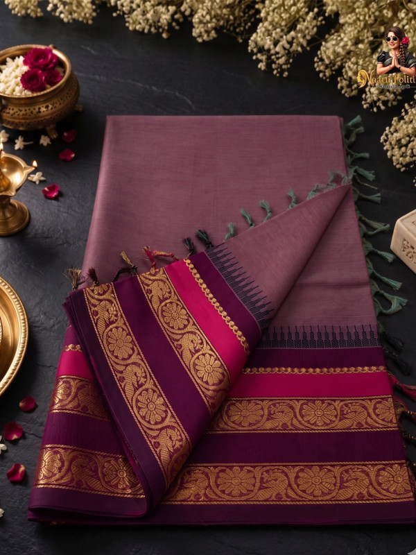 Premium Kanchi Cotton Saree - grey[SAREE0000242]