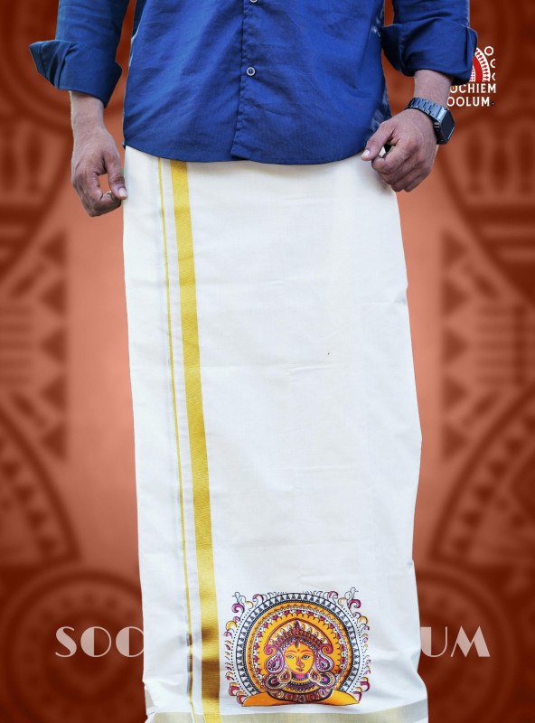 Devi Printed Premium Double Dhoti