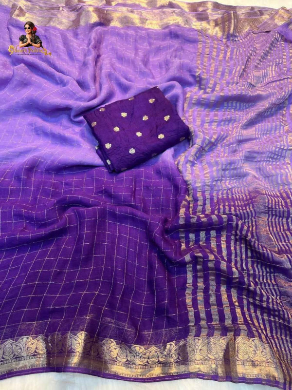 Pure Viscose Weaving Jacquard Saree with Pure  viscose Matching Blouse- purple and Lavender [SAREE0000178]