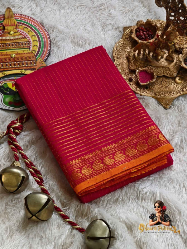 Premium Kanchi Cotton Saree - Pink  [SAREE0000256]